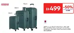 Carrefour American Tourister MaxPlus hard trolley set offer