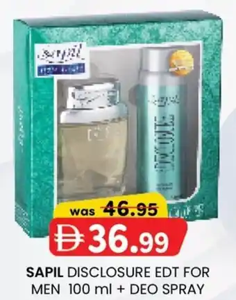 KM Trading Sapil disclosure edt for men + deo spray offer