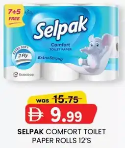 KM Trading Selpak comfort toilet paper rolls 12's offer