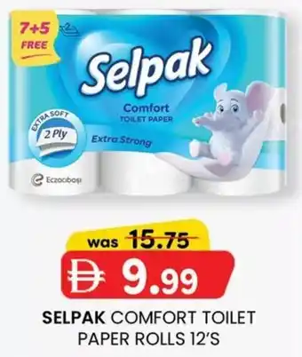 KM Trading Selpak comfort toilet paper rolls 12's offer