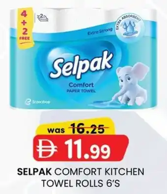 KM Trading Selpak comfort kitchen towel rolls 6's offer