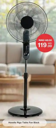 Choithrams Havells Rigo Table Fan Black offer
