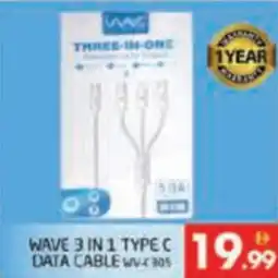 Pasons Wave 3 in 1 type C data cable WV-c305 offer