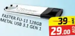 Al Madina Hypermarket FASTER FU-11 128GB METAL USB 3.1 GEN 1 offer