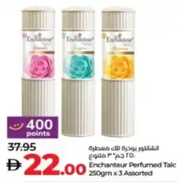 Lulu Hypermarket Enchanteur Perfumed Talc Assorted offer