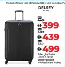 Lulu Hypermarket Delsey Depart 4Wheel Hard Trolley offer