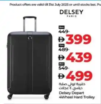Lulu Hypermarket Delsey Depart 4Wheel Hard Trolley offer