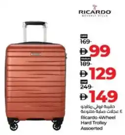 Lulu Hypermarket Ricardo 4 Wheel Hard Trolley Assoerted offer