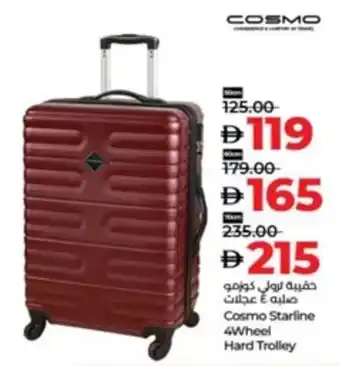 Lulu Hypermarket Cosmo Starline 4 Wheel Hard Trolley offer