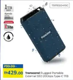 Lulu Hypermarket Transcend Rugged Portable External SSD 20Gbps Type-C ITB offer