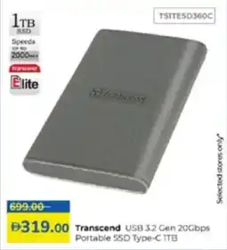 Lulu Hypermarket Transcend USB 32 Gen 20Gbps Portable SSD Type-C TTB offer