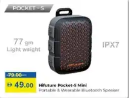 Lulu Hypermarket Hifuture Pocket-S Mini Portable & Wearable Bluetooth Speaker offer
