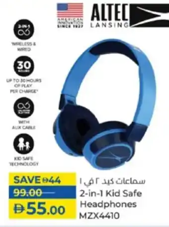 Lulu Hypermarket Altec 2-in-1 Kid Safe Headphones MZX4410 offer