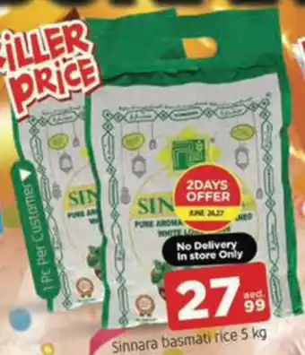 Al Madina Hypermarket Sinnara basmati rice offer