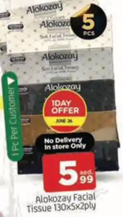 Al Madina Hypermarket Alokozay Facial Tissue offer