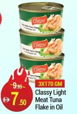 New W Mart Classy Light Meat Tuna Flake in Oil offer
