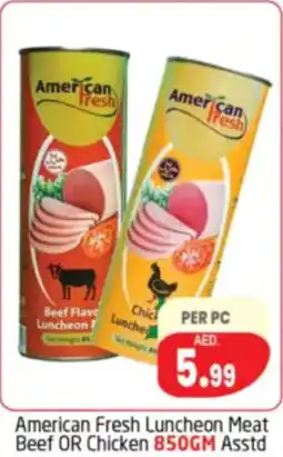 Delta Centre American Fresh Luncheon Meat Beef OR Chicken Asstd offer