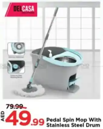 Mark & Save Pedal Spin Mop With Stainless Steel Drum offer