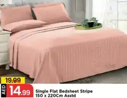 Mark & Save Single Flat Bedsheet Stripe offer