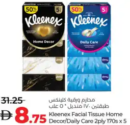 Lulu Hypermarket Kleenex Facial Tissue Home Decor/Daily Care offer