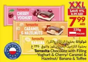 Viva Terravita Chocolate with Filling Yoghurt & Cherry/ Caramel & Hazelnut/ Banana & Toffee offer