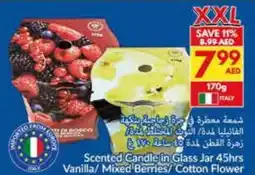 Viva Scented Candle in Glass Jar 45hrs Vanilla/ Mixed Berries/ Cotton Flower offer