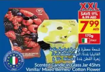 Viva Scented Candle in Glass Jar 45hrs Vanilla/ Mixed Berries/ Cotton Flower offer