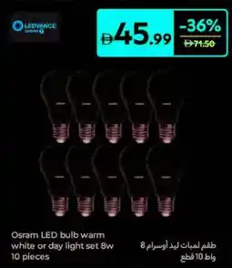 Carrefour Osram LED bulb warm white or day light set offer