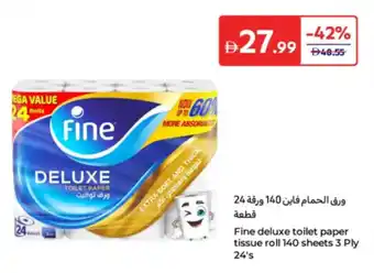 Carrefour Fine deluxe toilet paper tissue roll offer