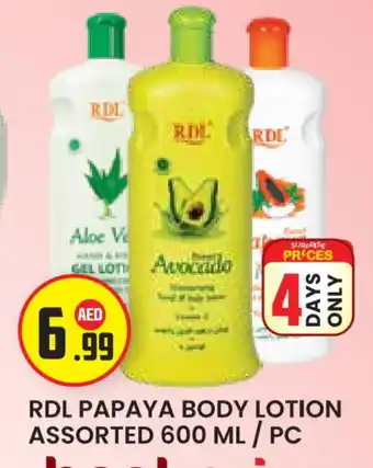 Baniyas Spike Hypermarket RDL Body Lotion & Cream offer
