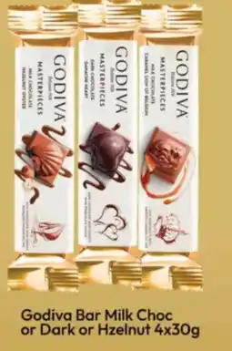 RAK Coop Godiva Bar Milk Choc or Dark or Hzelnut offer