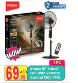 Everyday Center Impex 16 Stand Fan With Remote Control 1200 RPM offer
