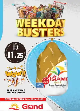 Grand Hyper Market AL ISLAMI Frozen Whole Chicken offer