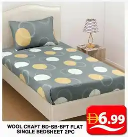 Grand Hyper Market Wool craft bd-sb-bft flat single bedsheet 2pc offer