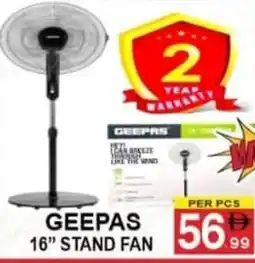 Gift Point Geepas 16" stand fan offer