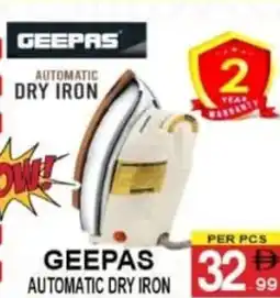 Gift Point Geepas automatic dry iron offer