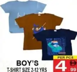 Boy's t-shirt size 2-12 yrs