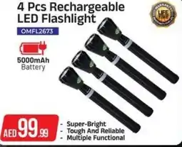 Bigmart Olsenmark 4 Pcs Rechargeable LED Flashlight OMFL2673 offer