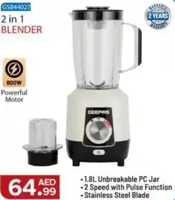 Bigmart Geepas 2 in 1 blender GSB44027 offer