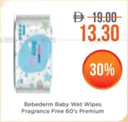 Life Pharmacy Bebederm Baby Wet Wipes Fragrance Free 60's Premium offer