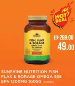 Life Pharmacy Sunshine nutrition fish flax & borage omega 369 epa 100sg offer