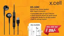 Nesto x.cell HS-104C Wired In-Ear Stereo Headset With Type-C Connector offer