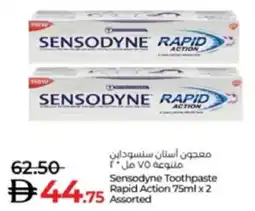 Lulu Hypermarket Sensodyne Toothpaste Rapid Action Assorted offer