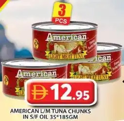 Grand Hyper Market American l/m tuna chunks in s/f oil 3s offer