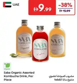 Carrefour Saba Organic Assorted Kombucha Drink offer