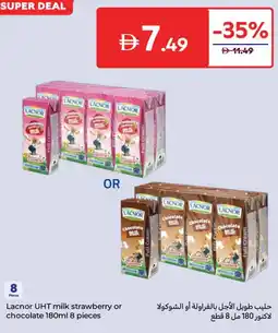 Carrefour Lacnor UHT milk strawberry or chocolate offer