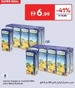 Carrefour Lacnor mango or cocktail 100% juice offer
