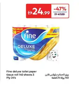 Carrefour Fine deluxe toilet paper tissue roll offer