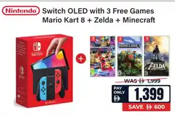 ECity Nintendo Switch OLED with 3 Free Games Mario Kart 8 + Zelda + Minecraft offer