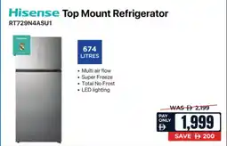 ECity Hisense Top Mount Refrigerator RT729N4ASU1 offer